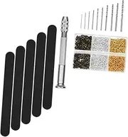 Angoily Hand Drill Set Kit Resin Hand Drill Pin Vise 9 Spindle Bits Compact Size for Hobby and Precision Work