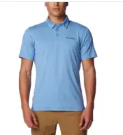Columbia Men's Carter Short Sleeve Performance Crest Polo - Skyler blue Size M