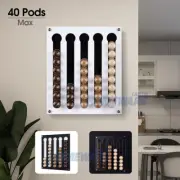 35-40 Pods Coffee Capsule Wall Rack Dispenser Organizer Acrylic Storage Holder