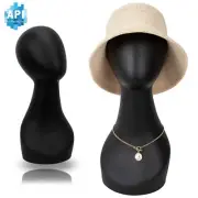 Matte Black Female Mannequin Wig Head Shoulder Bust Display Hair Hat Mask AB-B