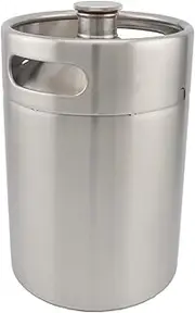 Brewing Accessory 2L/5L Mini Keg Beer Barrel Pressurized Growler Stainless Steel Portable Beer Bottle Home Brewing(5L)