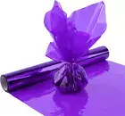 Purple Cellophane Wrap Roll, Translucent Purple Cellophane Wrapping Paper, 16 In