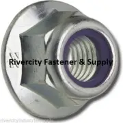 (10) M6-1.0 Metric Hex Flange Stop Lock Nut Nylon Insert DIN 6926 6mm M6x1.0 ZN
