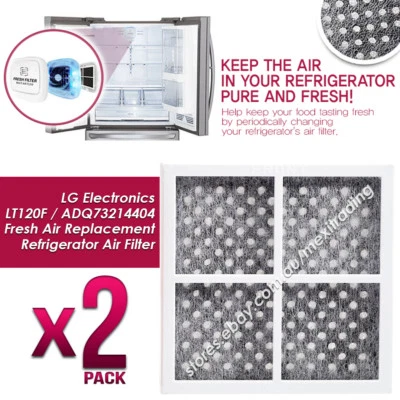 Pack of 2 x LG Fridge Air Filter Fits LG Pure N Fresh GF-5L712PL GF-6D725BGL
