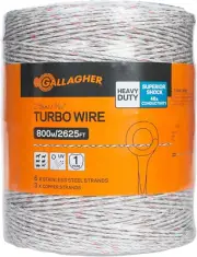 Gallagher Electric Fence Turbo Wire | 9 Mixed Metal Strands for 40X More