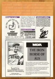 1998 MDA Muscular Dystrophy Association Print Ad/Poster Lou Gehrig Baseball Art