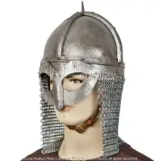 Functional Viking Gjermundbu Helmet 16G with Aventail Chainmail Battle Ready SCA