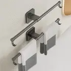 Space Aluminum Bathroom Towel Rack Removable Towel Rail Towel Hanger Balcony