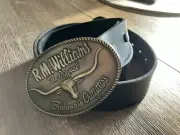 R.M. Williams Brown Leather Western Rodeo Belt With Buckle (SZ34)$149