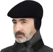 [DOCILA] Ivy Cap for Men Retractable Invisible Earflap Caps Warm Outdoor Ear Cover Wool Blend Beret Flat Newsboy Gatsby Hats