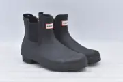 Women's Hunter Original Chelsea Waterproof Rubber Rain Boot in Black Size 8