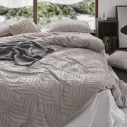 CleverPolly Microfibre Tufted Quilt Cover Set - Beige