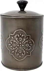 [Boston Warehouse] Medallion Kitchen Canister, 9.5 Inch, Grey