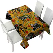 Floral Day of the Dead Cats Tablecloth