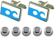 [Select Gifts] Shirt Dress Studs Ocean City City USA Flag Cufflinks