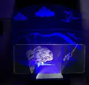 Man Cave, Large Mouth Bass, Led Desktop/Bar Top Lamp