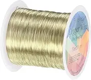 uxcell 0.3mm Jewelry Wire, 28 Gauge 328FT Craft Wire Copper Beading Wire for Jewelry Making/Planting/Weaving/DIY Crafting, Soft Metal Wires [100M, Light Golden]