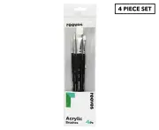 Reeves Acrylic Brushes Short Handle Set Of 4
