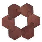Oil-proof Puzzle Placemats Wooden Flower Placemat New Retro Table Mats