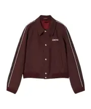 Wool jacket with logo patch IT52,IT50,IT48 wine red