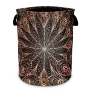 Mandala Laundry Basket Black Gold Peacock Feathers Foldable Oxford Cloth Funn...