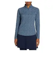 NWT Water Hagen XL Long Sleeve Golf Shirt 1/4 Zip Top Suncover Blue Floral