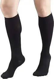 Truform Hmna 9808 compression stockings, regular 15-20 mmhg, below knee bk, men or women, closed toe, Black, Small (Size A )