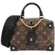 Juliet茱麗葉精品 Louis Vuitton LV M45571 PETITE MALLE SOUPLE 經典花紋拼接手提兩用包.黑邊現金價$94,800