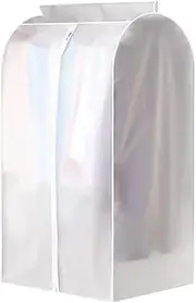 [Generic] Garment Clothes Cover Protector Hanging Garment Storage Bag Translucent Dustproof Waterproof Hanging Storage Bag for Wardrobe with Full Zipper Translucent 60 x 50 x 90cm
