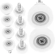 10Pcs Sliding Door Pulleys with Screws Durable Refrigerator Drawer Wheels Smooth Rolling Bearings for Windows Doors and Shower Applications Resistant Design