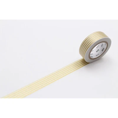 mt Patterns Washi Paper Masking Tape: 3/5 in. x 33 ft. (Border Gold)