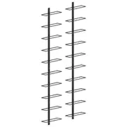 Wall-mounted Wine Racks for 20 Bottles 2 pcs Black Metal vidaXL