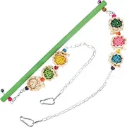 Happyyami Bird Feed Swing Colorful Parrot Swing Plaything Parrot Swing Wood Swing Plaything for Bird Cage