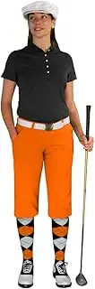 [Golf Knickers] Ladies Select A Style Golf Knicker Outfit - Matching Golf Cap - Orange