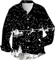 Button Down Romper Car Print Long Sleeve Shirt Men's T Shirts Casual