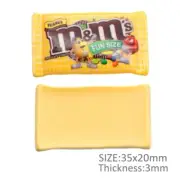 5 pc. 3D Miniature Resin Hair Bow Center 1122515 M&Ms Chocolate Peanut candy