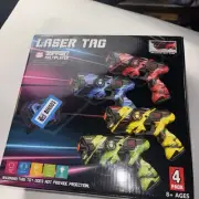 Laser Tag Guns Support Multiplayer W/ Digital LED Score & Display Vest Pack of 4