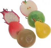 HAWILLOSCH 6PCS PVC Fruit Charm Pendants Half Fruit Charms for DIY Jewelry Keychain Bag Decor