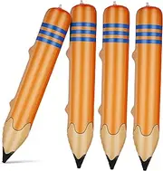 WOONEKY Pack Inflatable Pencil Jumbo Balloon Toys Large Pencil Decorations for Classroom Quick Inflate Giant Props Back to School Supplies Random