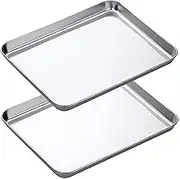 Stainless Steel Baking Sheet Pans Set of 2, Large Nonstick Thick Cookie Tray oven for Baking Roasting, 18X13 Inch, Easy Clean & Dishwasher Safe