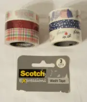 Scotch Expressions Washi Tape - 3 Pack - Holiday - Lot of 2