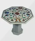 24" Marble Coffee Table Top Semi precious stones Work With 18" marble Stand