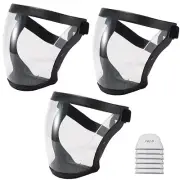 3x Anti-fog Shield Safety Full Face Super Protective Head Cover Transparent Mask