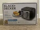 Black+Decker 4-Slice Toaster Black Model TR1478BD Wide Slot for Bread or Bagel