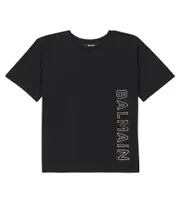 [Balmain Kids] Balmain Kids Printed cotton jersey T-shirt Y 14 black