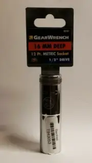 GearWrench 1/2" Drive 16mm 12 Pt. Metric Deep Socket. 80787. Free Shipping