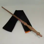 16" Hand Turned Mahogany Wood Magic Wand Witch Wizard Wicca Pagan w/Velvet Bag