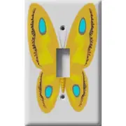 SnazzySwitch Yellow Butterfly Decorative Light Switch Plate Cover