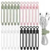 24Pcs Silicone Cable Straps Cord Organizer for Bundling Earphone Phone Charge...