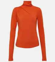 [Marant Etoile] Marant Etoile Lou gathered jersey turtleneck top AU 6 orange